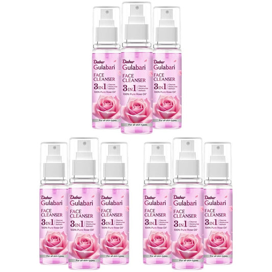 Dabur Set Of 9 Gulabari Rose Glow Face Cleanser For Hydrated Skin - 100ml Each