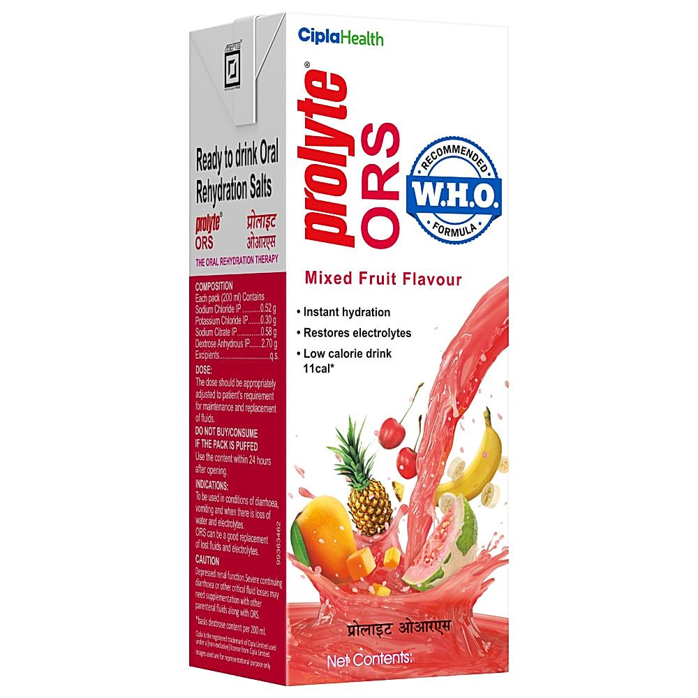 Cipla Prolyte ORS Mixed Fruit Flavour Drink - 200 ml