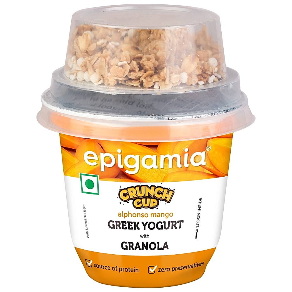Epigamia Crunch Cup Alphonoso Mango Greek Yogurt With Granola - 115 g
