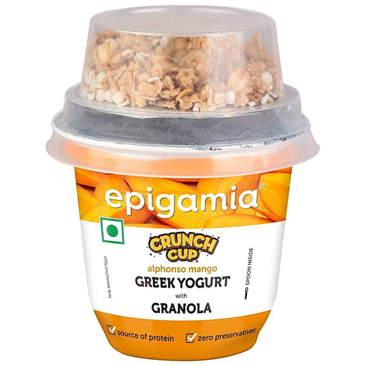 Epigamia Crunch Cup Alphonoso Mango Greek Yogurt With Granola - 115 g