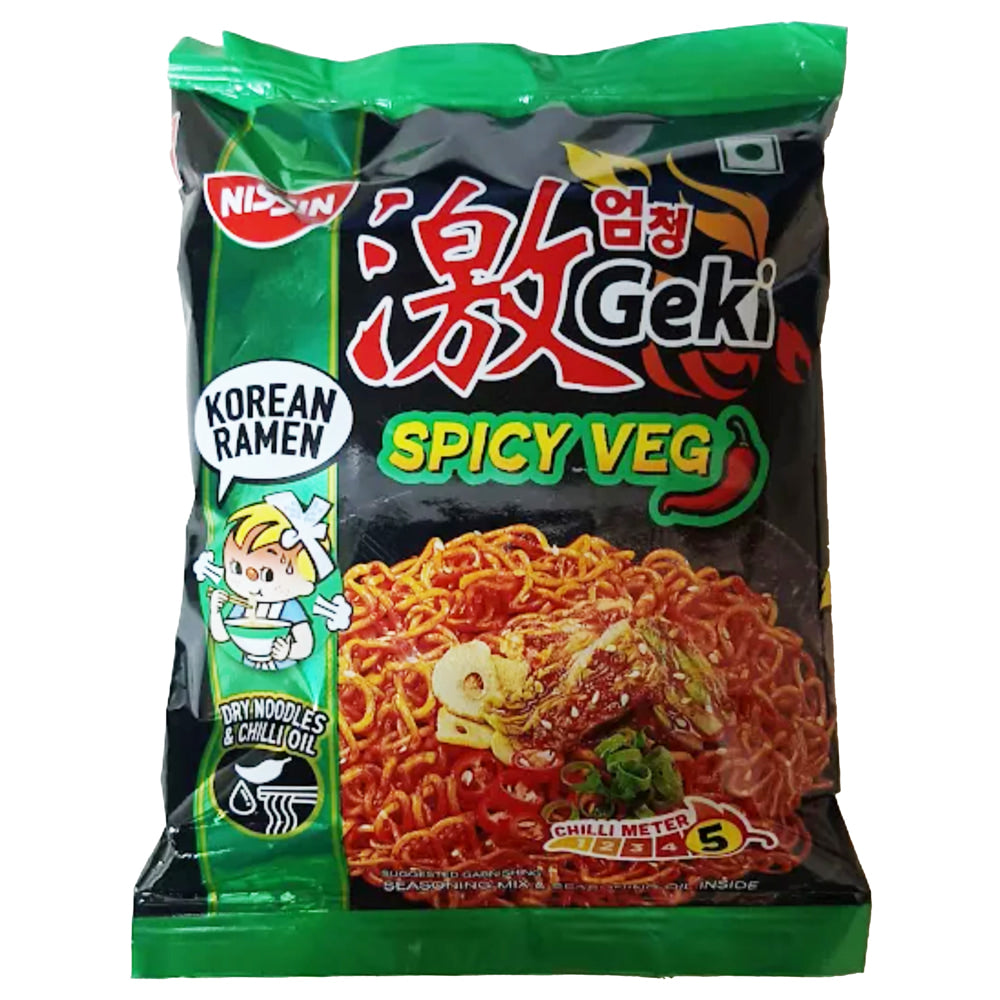 Nissin Geki Hot & Spicy Korean Veg Flavour Noodles