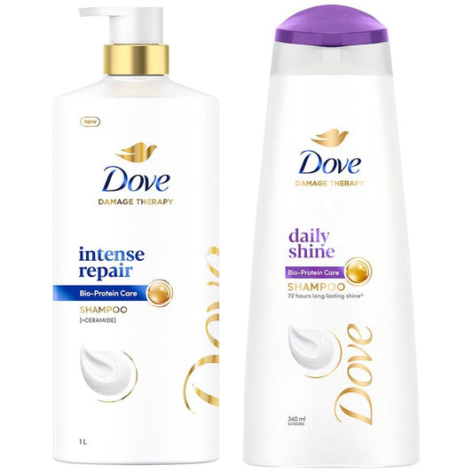 Dove Unisex Hair Therapy Daily Shine Shampoo & Intense Repair Shampoo