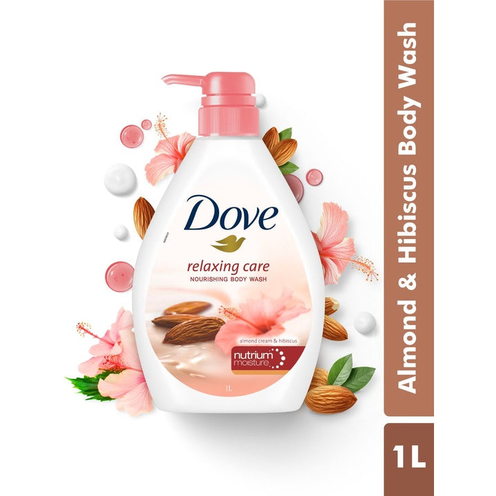 Dove Relaxing Care Nourishing Body Wash with Almond Cream & Hibiscus - 1L