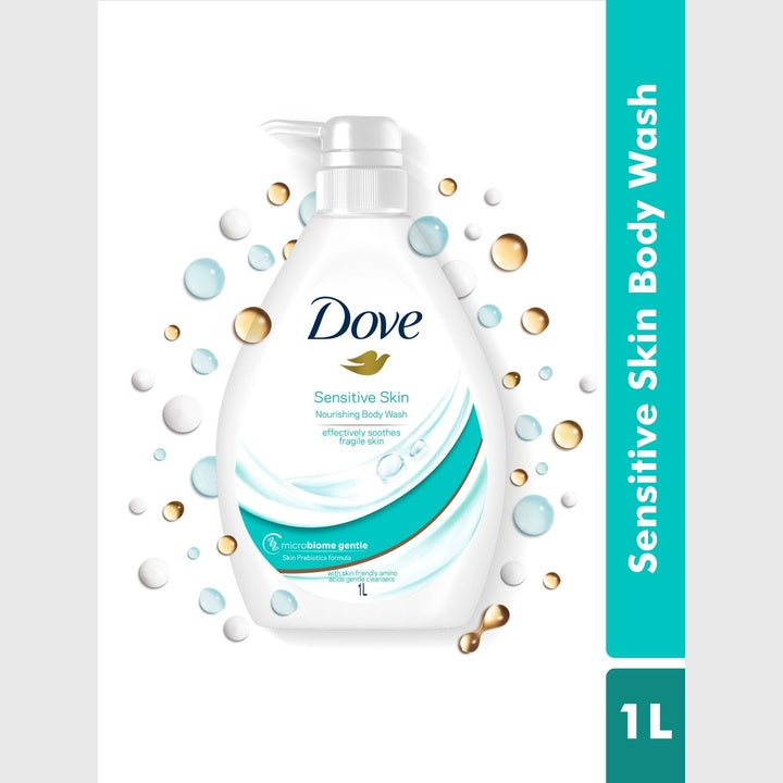 Dove Microbiome Gentle Nourishing Body Wash for Sensitive Skin - 1L