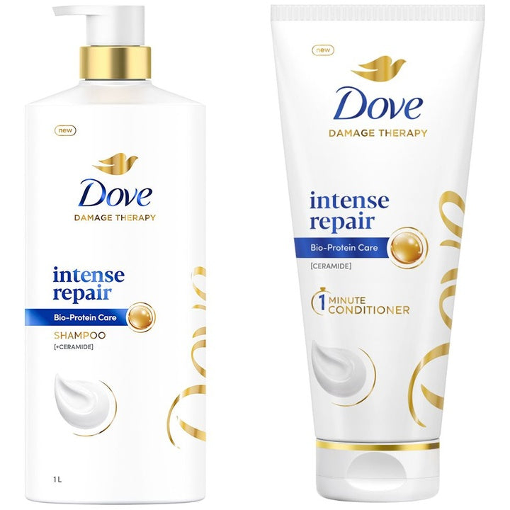 Dove Set of Intense Repair Shampoo 1L & Hair Conditioner 335ml