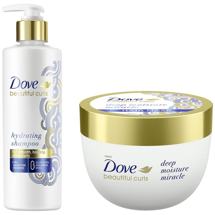 Dove Beautiful Curls Hydrating Shampoo 380ml & Deep Moisture Miracle Hair Mask 300ml