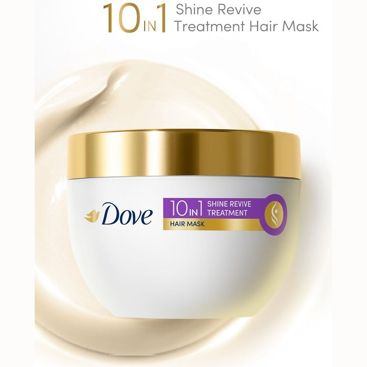 Dove 10-in-1 Shine Revive Treatment Hair Mask with Vitamins B6 & E for Dull Hair - 300ml