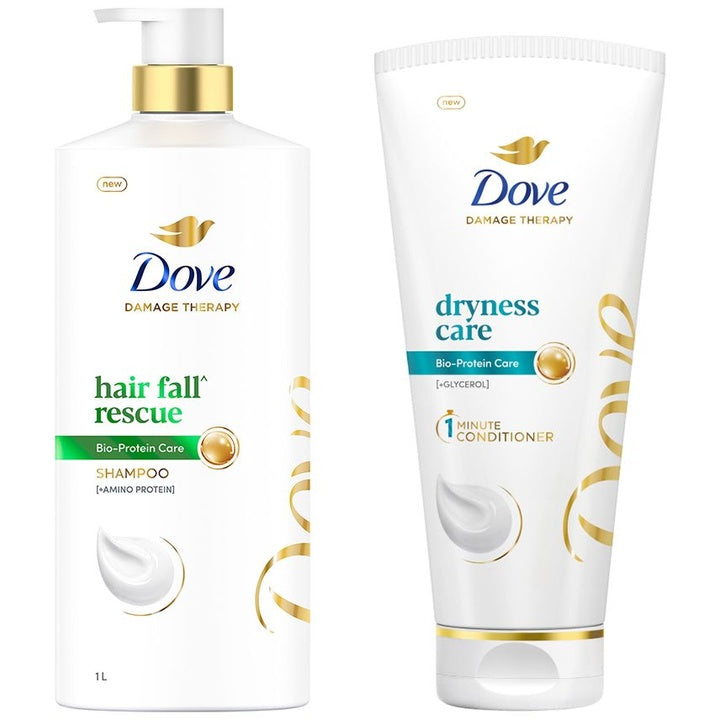 Dove Set of Hair Fall Rescue Shampoo 1 L & Dryness Care Hair Conditioner 175 ml