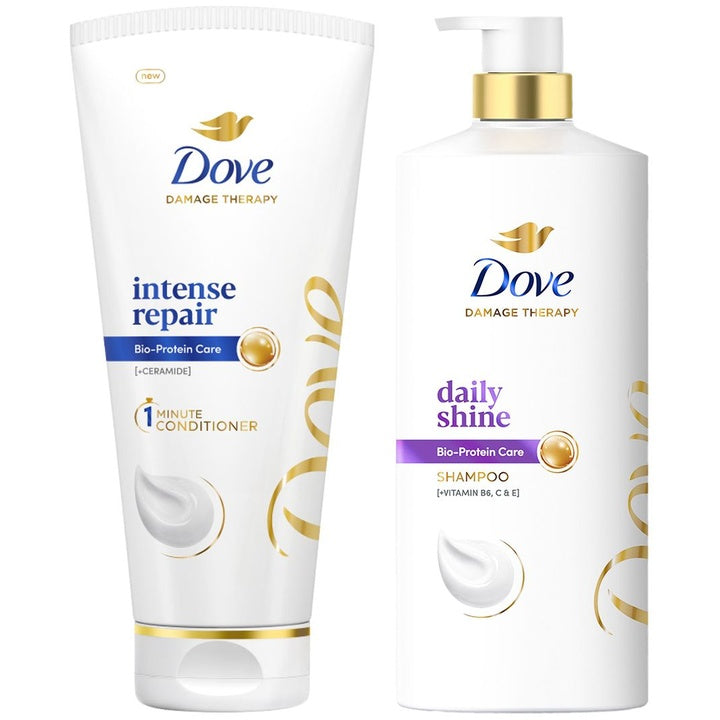Dove Intense Repair Hair Conditioner 175ml & Daily Shine Nourishing Shampoo 1L
