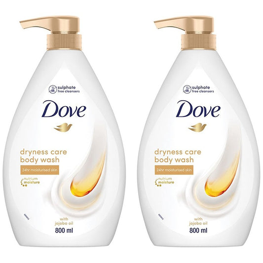 Dove Set Of 2 Dryness Care Body Wash with Jojoba Oil for Moisturised Skin - 800ml Each