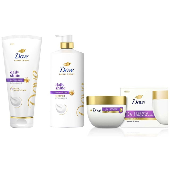 Dove Set of Daily Shine Conditioner 175ml + Shampoo 1L + Shine Revive Hair Mask 300ml