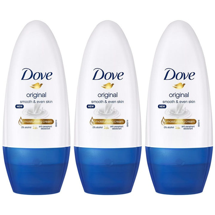 Dove Women Set of 3 Original Antiperspirant Deodorant Underarm Roll On - 50 ml each