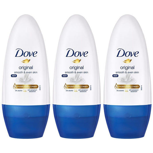 Dove Women Set of 3 Original Antiperspirant Deodorant Underarm Roll On - 50 ml each