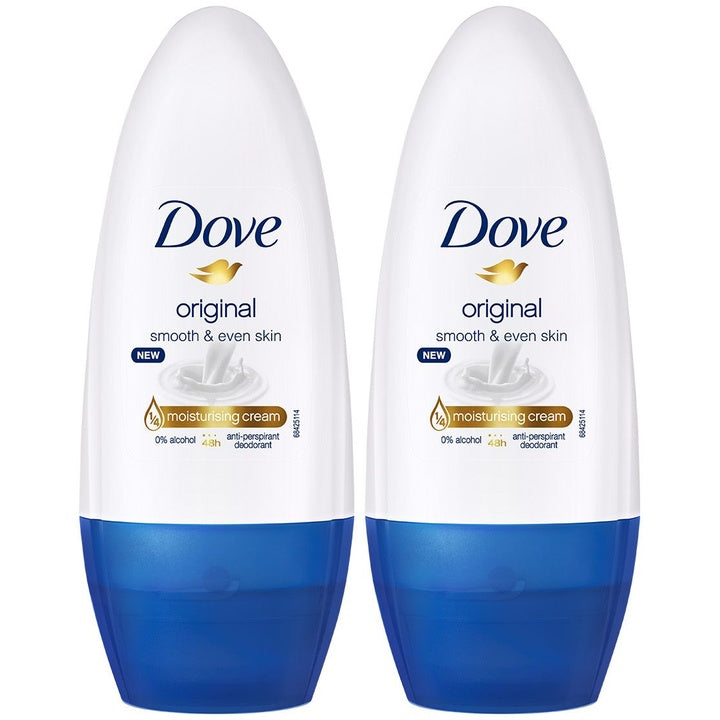Dove Women Set of 2 Original Antiperspirant Deodorant Underarm Roll On - 50 ml each