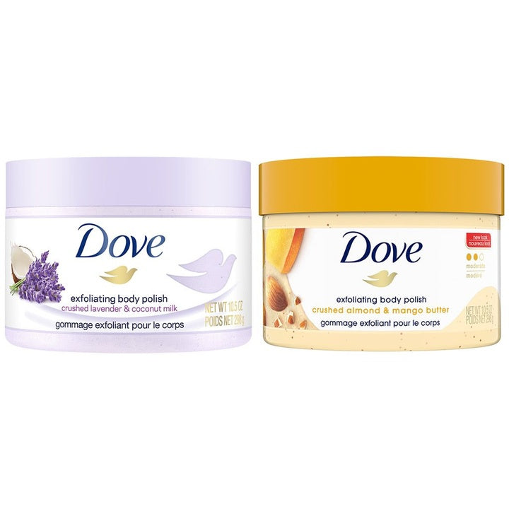 Dove Set Of Crushed Almond & Crushed Lavender Body Polish Scrub - 298g Each