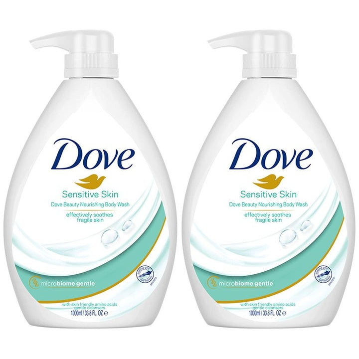 Dove Set of 2 Sensitive Skin Nourishing Body Wash with Amino Acids - 1L Each