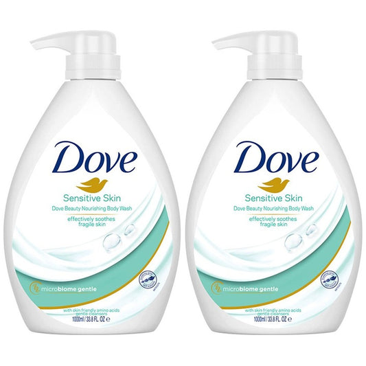 Dove Set of 2 Sensitive Skin Nourishing Body Wash with Amino Acids - 1L Each