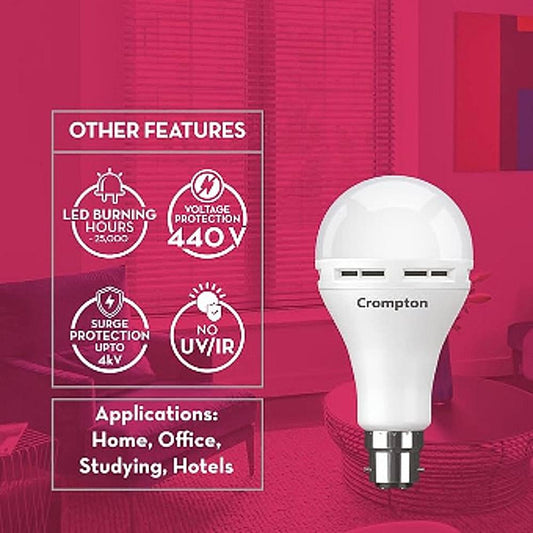 Crompton LED Emergency Backup Bulb (B22 CDL) - 9 W - 1 Unit
