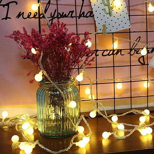 DesiDiya 16 Snowball LED String Lights (Warm White) - 1 Unit