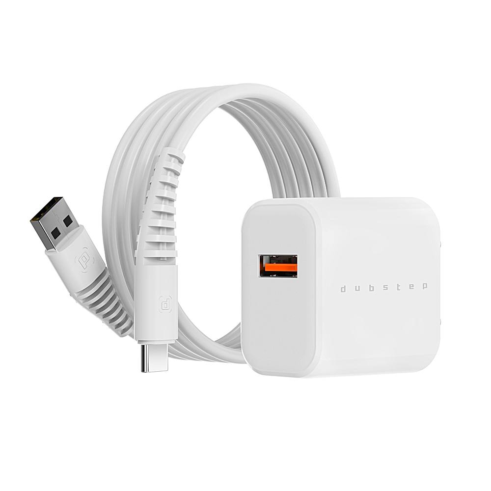 Dubstep Sprint 12W Superfast Type A To C Wall Charger (White) - 1 Unit