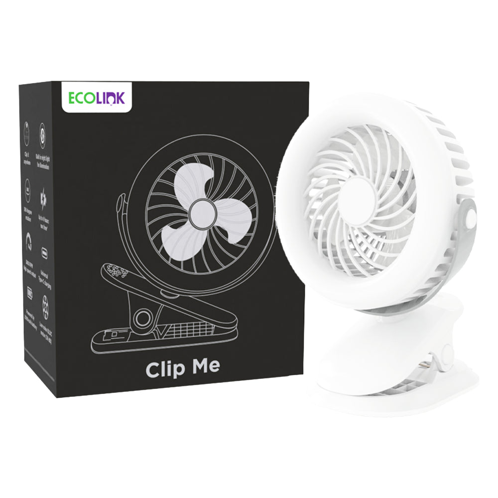 Ecolink By Philips Clip Me Mini Fan (White) - 1 Unit