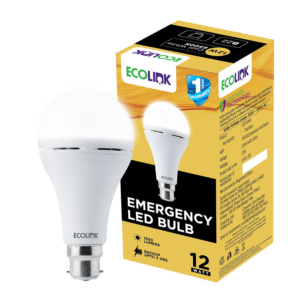 Ecolink By Philips Emergency B22 Led Bulb White 12 W - 1 U