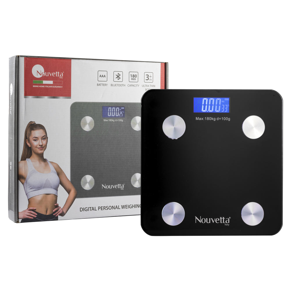 Nouvetta Bluetooth Digital Personal Smart Weighing Scale Machine - Black