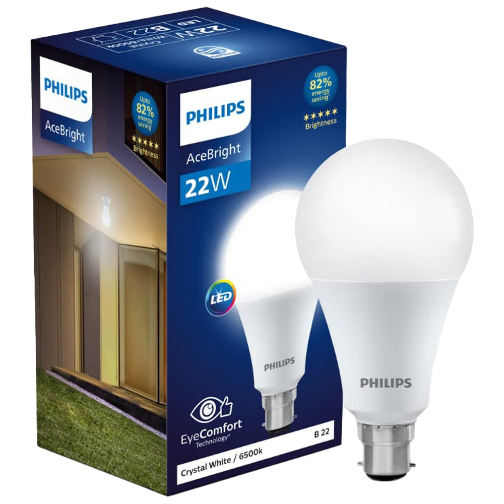 Philips Ace Bright Led Bulb (Crystal White) - 22 W - 1 U