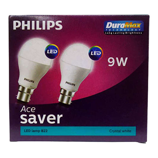 Philips Ace Saver Crystal White Led Bulb - 9W - 2 U