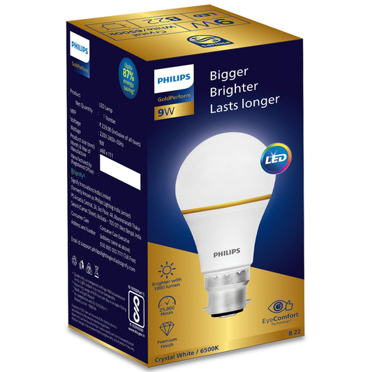 Philips Gold Series Led Bulb (Crystal White) - 9 W - 1 U