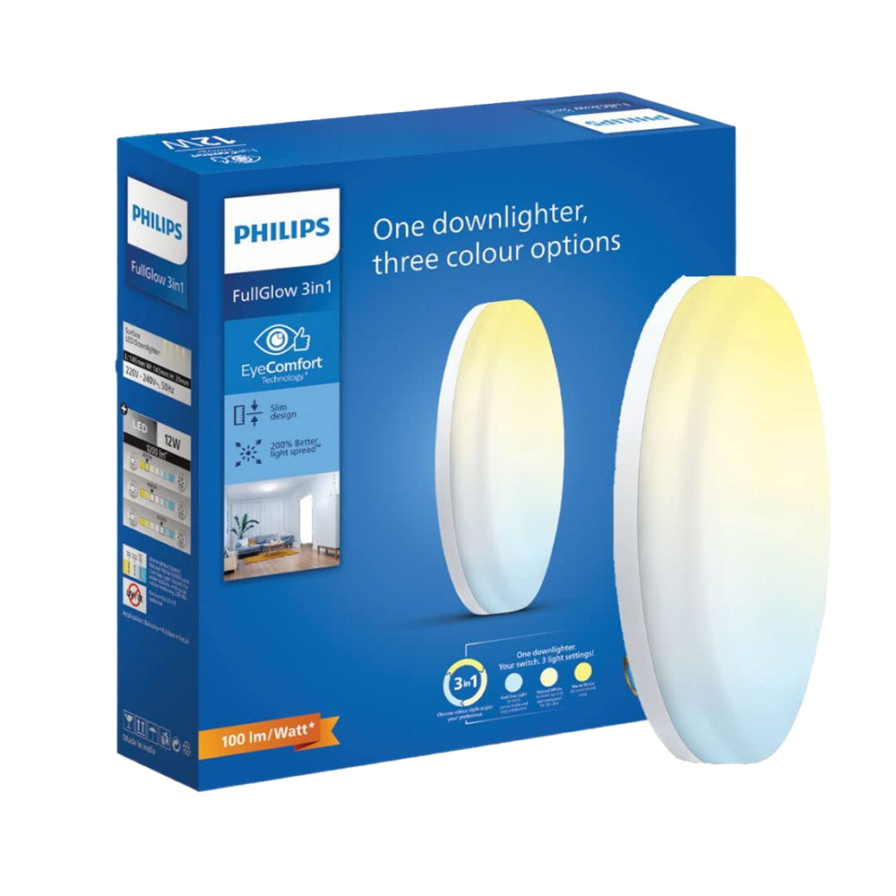Philips Round Full Glow 3 Colours In 1Rimless LED Surface Light 12 W - 1 U