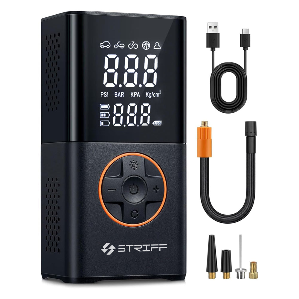 Striff Ezair 4000mAh Digital Tyre Inflator (Black) - 1 Unit
