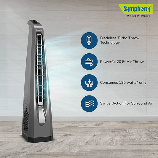 Symphony Surround Bladeless Tower Fan (AFNTF001) - Grey - 1 U