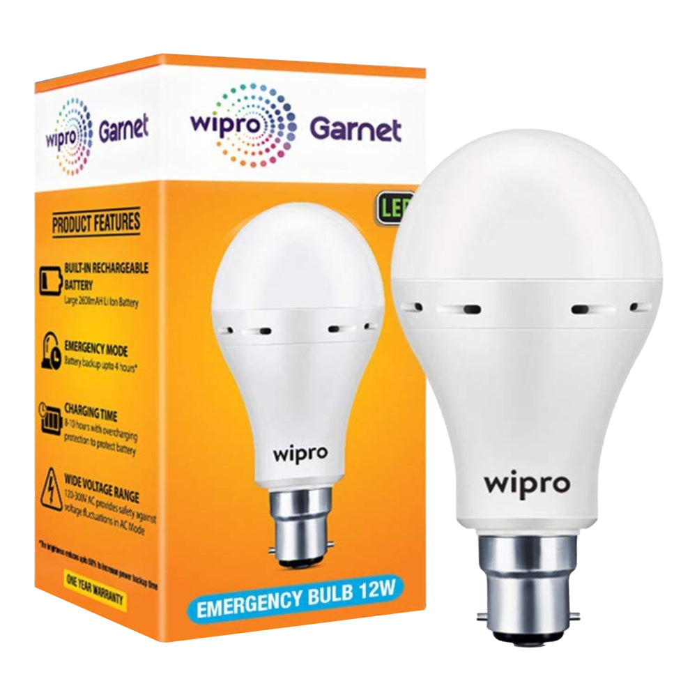 Wipro Garnet Emergency Inverter Bulb - 12 W - 1 Unit