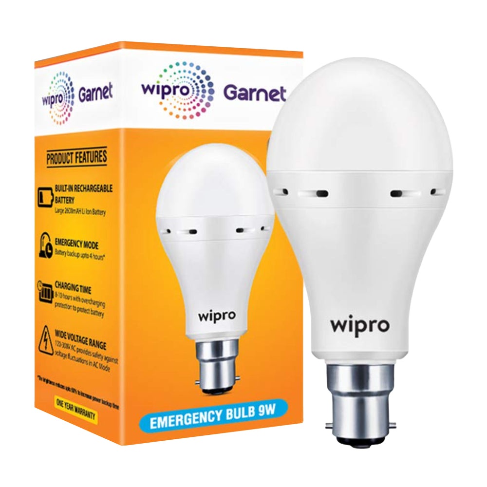 Wipro Garnet Emergency Inverter Bulb - 9 W - 1 Unit