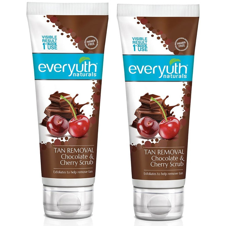 everyuth Naturals Set Of 2 Pure & Light Tan Removal Chocolate & Cherry Scrub - 100g Each