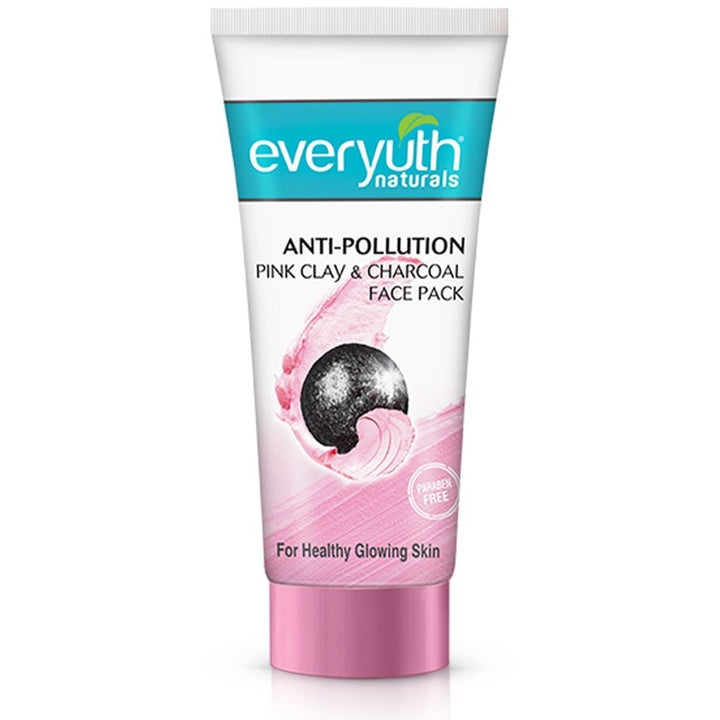 everyuth Naturals Anti Pollution Pink Clay & Charcoal Face Pack For Oily & Dry Skin - 50g