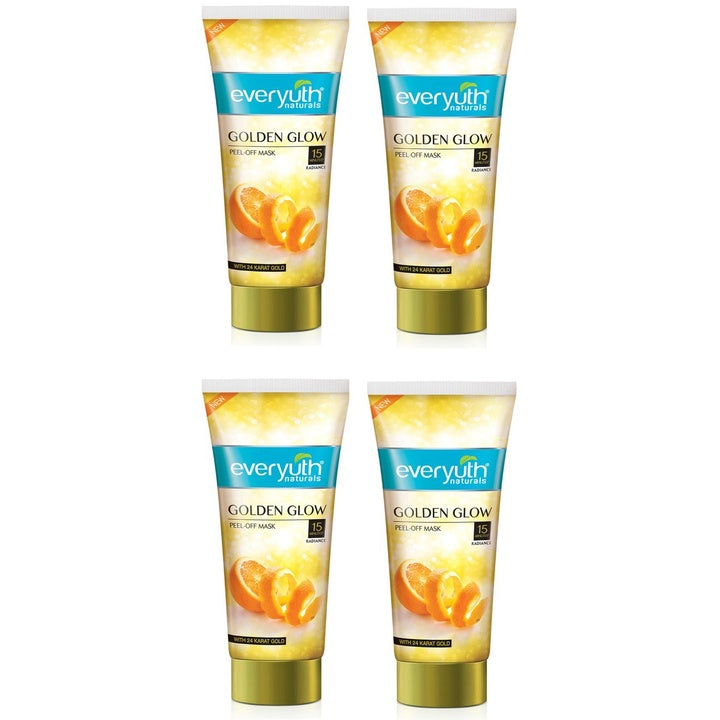 everyuth Naturals Set Of 4 Advanced Golden Glow Peel-off Mask With 24K Gold - 100g each
