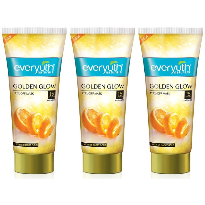 everyuth Set of 3 Naturals Advanced Golden Glow Peel-off Mask With 24K Gold - 100g each