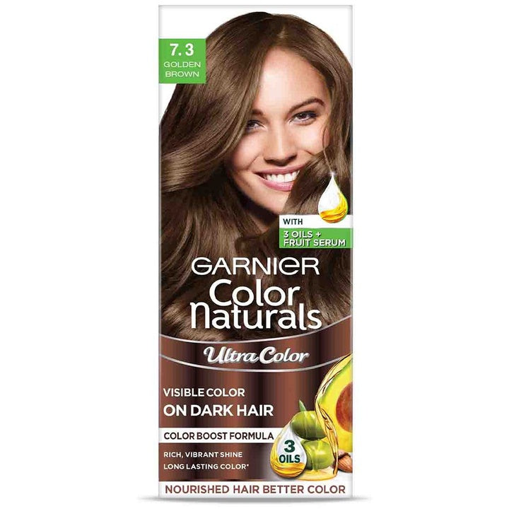 Garnier Color Naturals Ultra Hair Color Multiuse Creme Kit - Shade 7.3 - Golden Brown
