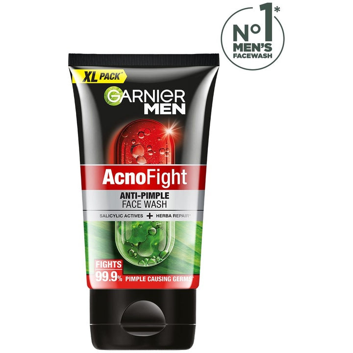 Garnier Men Acno Fight Anti Pimple Face Wash with Salicylic Acid and Herba Repair - 150g