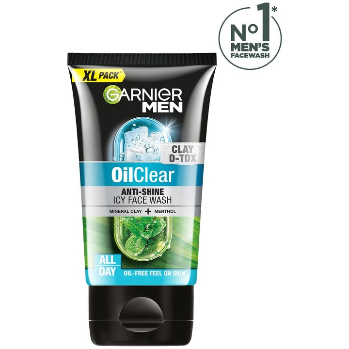 Garnier Men Oil Clear Deep Cleansing Face Wash with Mineral Clay & Menthol - 150g