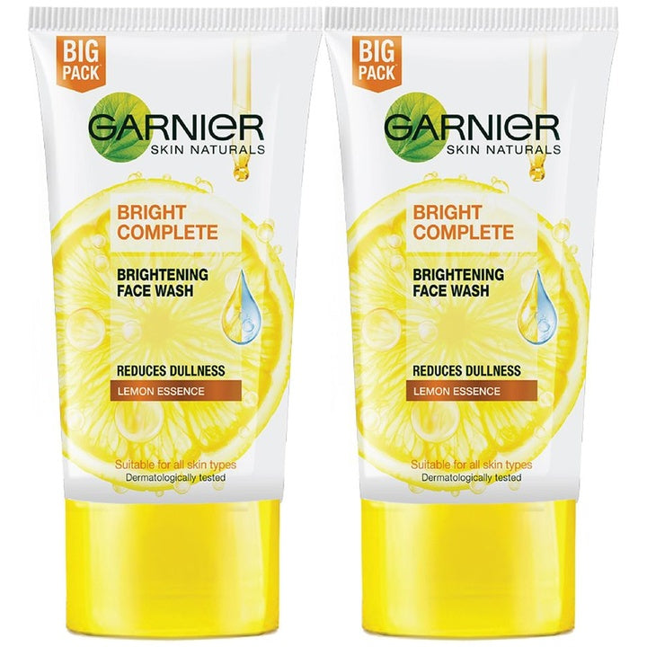 Garnier Skin Naturals Set of 2 Bright Complete Vit C Face Wash for Brighter Skin-150g Each