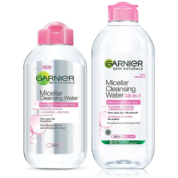 Garnier Set of 2 Skin Naturals Micellar Cleansing Water - 125ml + 400ml
