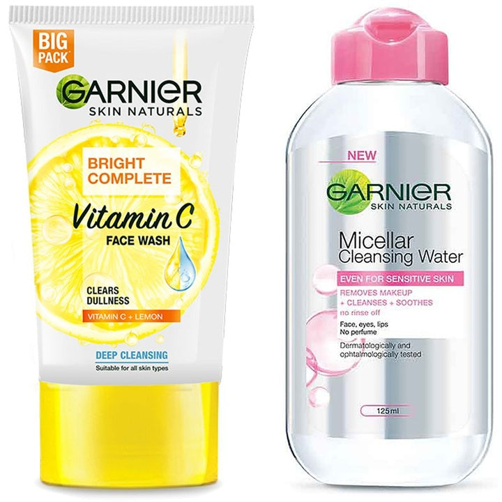 Garnier Bright Complete Face Wash 150 g & Micellar Cleansing Water 125ml