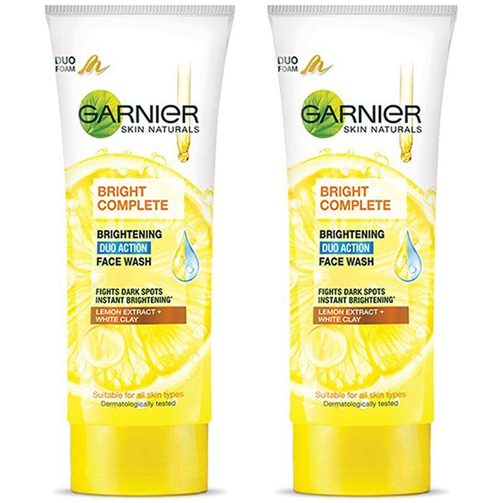 Garnier Set Of 2 Bright Complete Brightening Duo Action Face Wash - 100g Each