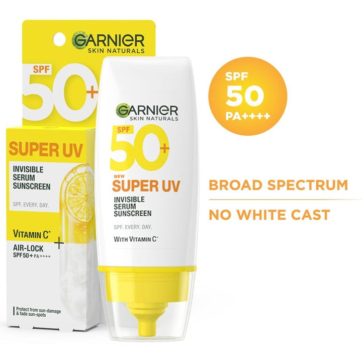 Garnier Super UV Invisible Serum Sunscreen SPF50 PA++++ - 99% Sun Damage Protection - 30ml