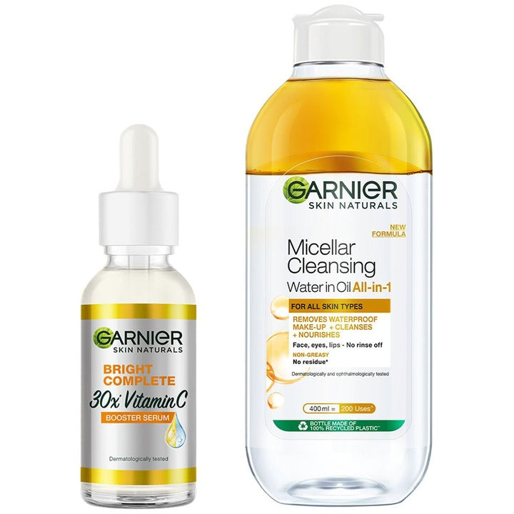 Garnier Set of Bright Complete Face Serum 30ml & Oil infused Micellar Water 400ml