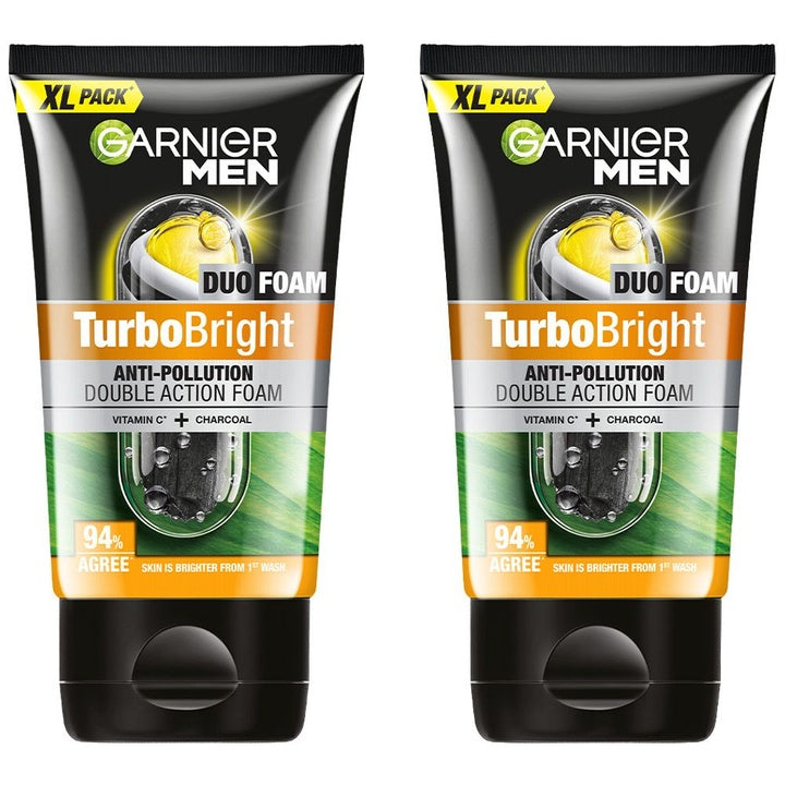 Garnier Set Of 2 Men Turbo Bright Double Action Face Wash - 150g each