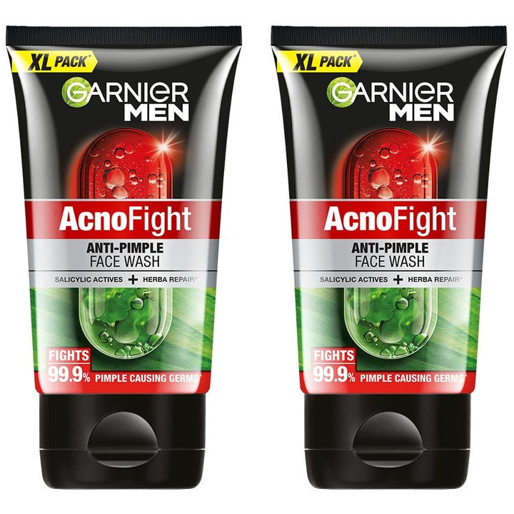 Garnier Set Of 2 Men Acno Fight Anti Pimple Face Wash - 150g each